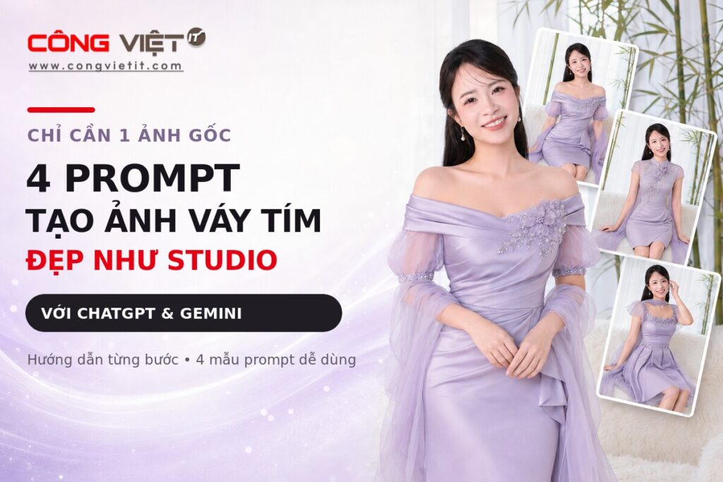 4 Prompt Tạo Bộ Ảnh Váy Tím Đẹp Như Studio Bằng ChatGPT Gemini-congvietblog
