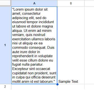 Hướng dẫn cách làm chữ vừa với ô trong Google Sheets