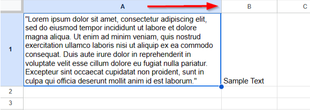Hướng dẫn cách làm chữ vừa với ô trong Google Sheets