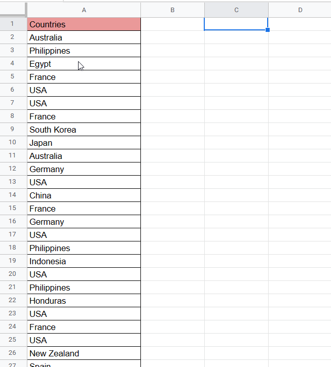 Cách sắp xếp các giá trị duy nhất (Unique) trong Google Sheets