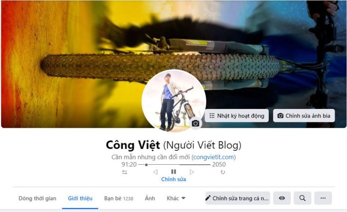 Hướng dẫn thay đổi đổi phần Giới Thiệu Facebook thành Trình Phát Nhạc