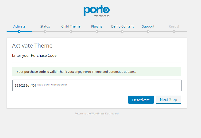 Hướng dẫn Active theme Porto Wordpress update mới nhất