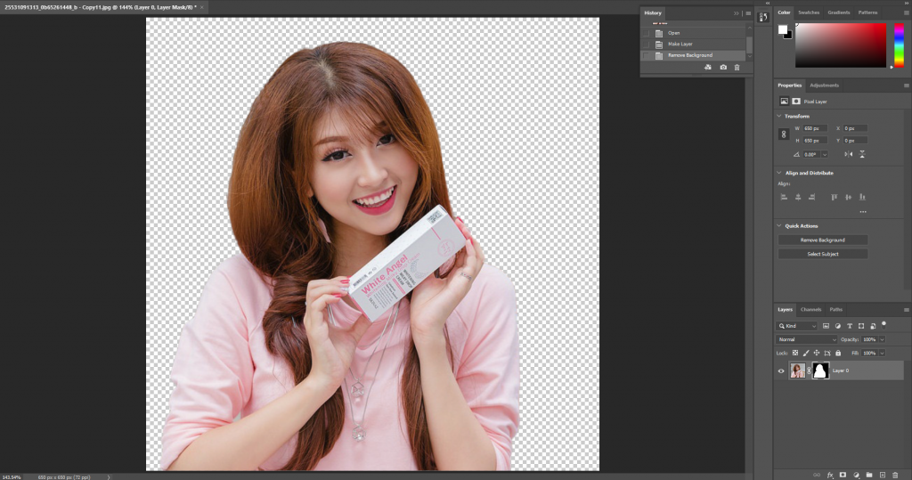 Hướng dẫn Remove Background bằng công cụ Quick Action trong Photoshop