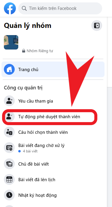 Hướng dẫn cài đặt để tự động phê duyệt thành viên tham gia Group Facebook 3