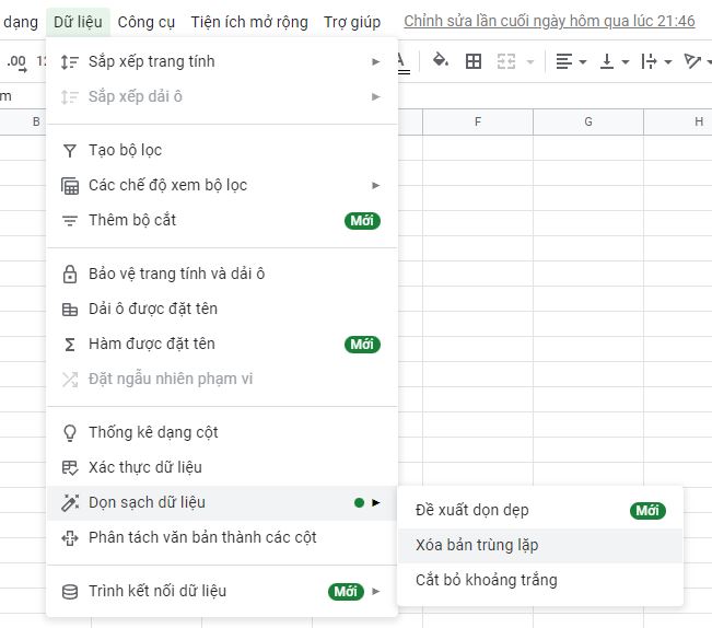 Hướng dẫn Gộp dữ liệu Trùng Lặp trong Google Sheets