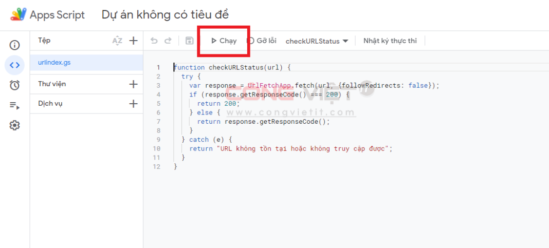Share Code check Index URL trên Google Sheets sử dụng Google Apps ...