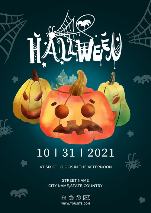 Chia sẻ 13 mẫu Template Photoshop Halloween - Banner Halloween 31/10 - Congvietit.com