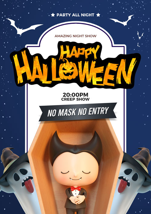 Chia sẻ 13 mẫu Template Photoshop Halloween - Banner Halloween 31/10 - Congvietit.com