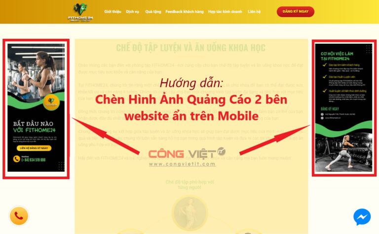 Hướng dẫn Chèn Hình Ảnh Quảng Cáo 2 bên website ẩn trên Mobile-congvietitcom-congvietblog