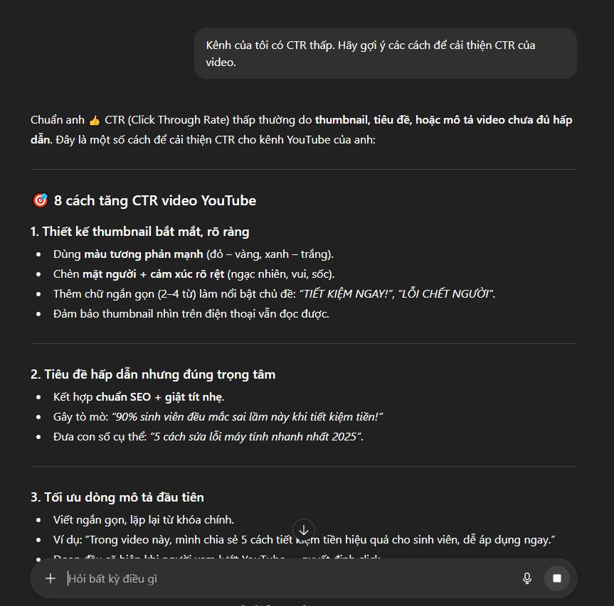 Xây Kênh YouTube Từ A-Z: Hướng Dẫn Chi Tiết Với ChatGPT Ứng Dụng Thực Chiến 21 Xây Kênh YouTube Từ A-Z: Hướng Dẫn Chi Tiết Với ChatGPT Ứng Dụng Thực Chiến